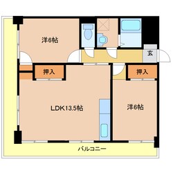 荻島第１ビルの物件間取画像